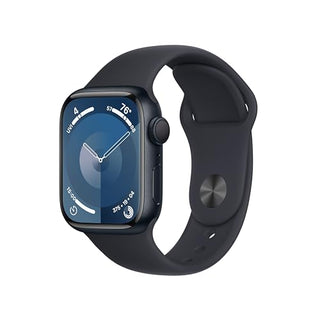 Apple Watch Series 9 [GPS 41mm] Smartwatch with Midnight Aluminum Case with Midnight Sport Band S/M. Fitness Tracker, Blood Oxygen & ECG Apps, Always-On Retina Display