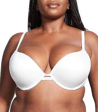 Victoria's Secret Push Up Bra, Adds One Cup Size, Padded, Plunge Neckline, Bras for Women, Very Sexy Collection, White (34C)