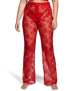 Victoria's Secret VS Archives Rose Lace Pants, Women's Lingerie, Sheer Lace, Red (L)