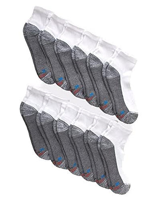Hanes Men's, X-Temp Cushioned Ankle Socks, 12-Pack, White-12 Pack, 6-12