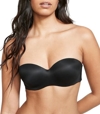 Victoria's Secret Lightly Lined Strapless Bra, Adjustable Straps, Smoothing T Shirt Bra, Strapless Bras for Women, Body by Victoria Collection, Black (36C)