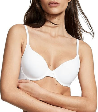 Victoria's Secret Cotton Perfect Coverage T Shirt Bra, Lightly Lined, Full Coverage, Smoothing, Bras for Women, White (34C)