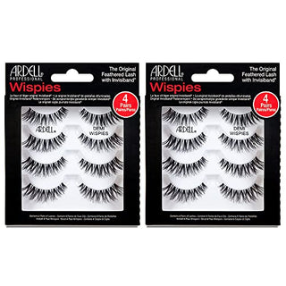 Ardell Demi Wispies False Eyelashes Black, Eye Make-Up Enhancement, Full Volume Strip Lashes - 4 pairs, 2 Pack