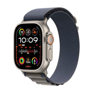 Apple Watch Ultra 2 [GPS + Cellular 49mm] Smartwatch with Rugged Titanium Case & Blue Alpine Loop Large. Fitness Tracker, Precision GPS, Action Button, Extra-Long Battery Life, Carbon Neutral