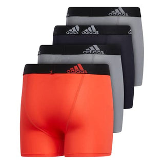 adidas Kids-Boy's Performance Boxer Briefs Underwear (4-Pack), Legend Ink Blue/Clear Onix Grey/Bright Red, Small