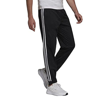 adidas Men's Essentials Warm-Up Slim Tapered 3-Stripes Tracksuit Bottoms, Black/White, Large