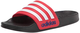 adidas Adilette Shower Slides Sandal, Black/White/Vivid Red, 6 US Unisex Big Kid, Big Kid (8-12 Years)