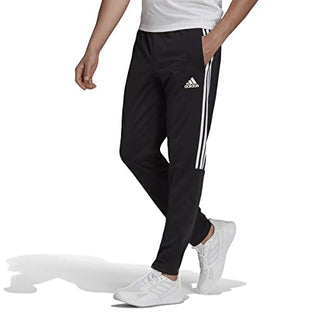 adidas Men's Aeroready Sereno Slim Tapered-Cut 3-stripes Pants, Black/White, Medium