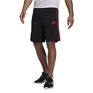 adidas Men's Size Designed 2 Move 3-Stripes Primeblue Shorts, Black/Scarlet, 3X-Large/Tall
