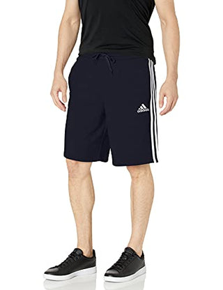 adidas Men's Tall Size Essentials Fleece 3-Stripes Shorts, Legend Ink/White, Large
