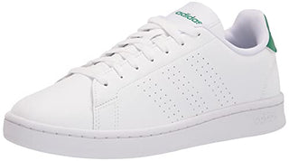 adidas Men's Advantage Racquetball Shoe, White/White/Green, 10