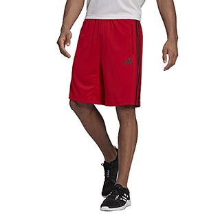 adidas Men's Size Designed 2 Move 3-Stripes Primeblue Shorts, Scarlet/Black, 3X-Large/Tall