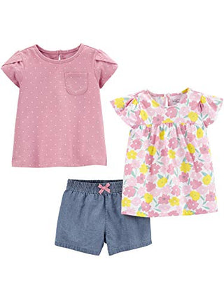 Simple Joys by Carter's Baby Girls' 3-Piece Playwear Set, Floral, 18 Months