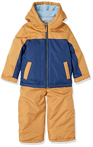 Simple Joys by Carter's Baby Water-Resistant Snowsuit Set-Hooded Winter Jacket, Khaki/Navy, 12 Months