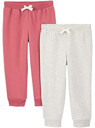 Simple Joys by Carter's Baby Girls' Fleece Joggers, Pack of 2, Pink Heather, 12 Months