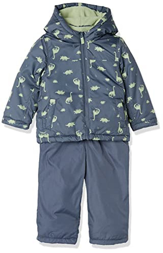 Simple Joys by Carter's Baby Water-Resistant Snowsuit Set-Hooded Winter Jacket, Dino, 12 Months