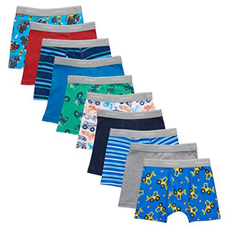 Hanes Boys' and Toddler Comfort Flex Waistband Multiple Packs Available (Assorted/Color Boxer Briefs, 10 Pack - Prints/Stripes/Solids Assorted, 4 US